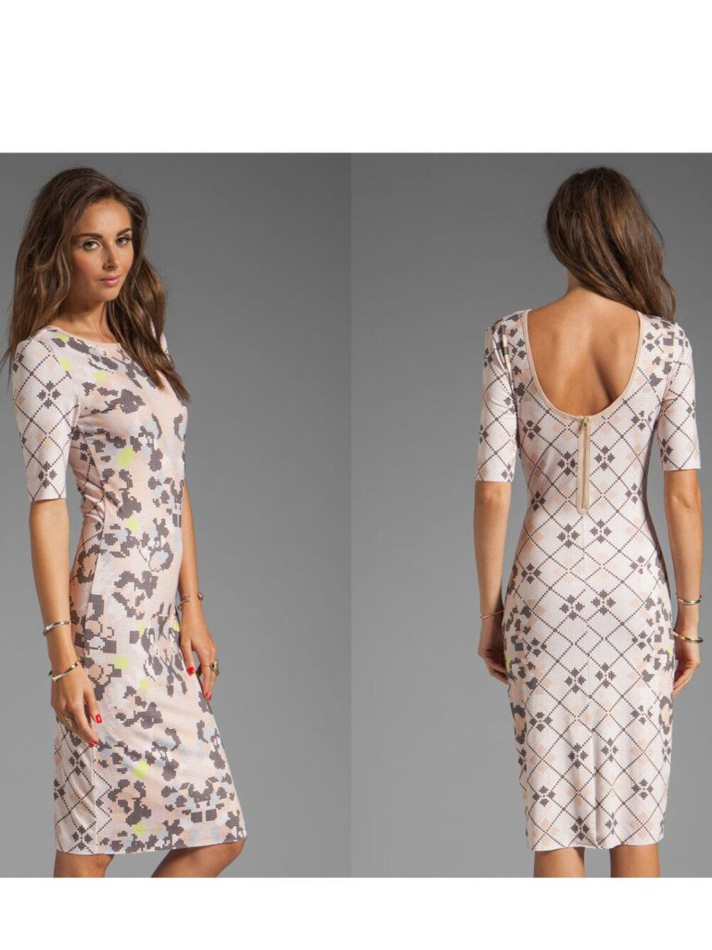 NWT Anthroplogie XS Sam Lavi Bodycon Fitted Stretchy Sexy Knee Dress Boho Jersey